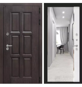 Входная дверь Лондон с зеркалом Панорама - Белый софт