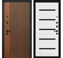 Входная дверь STORM 01 - Белое дерево, стекло черное