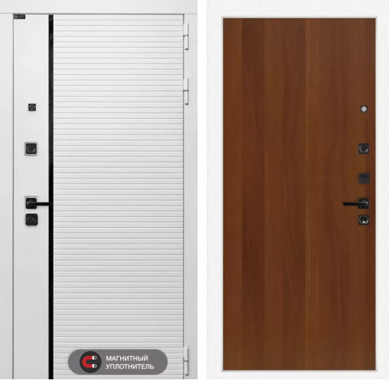 Входная дверь ROYAL 05 - Итальянский орех | Современная MDF панель 10 мм с наличником, цвет 