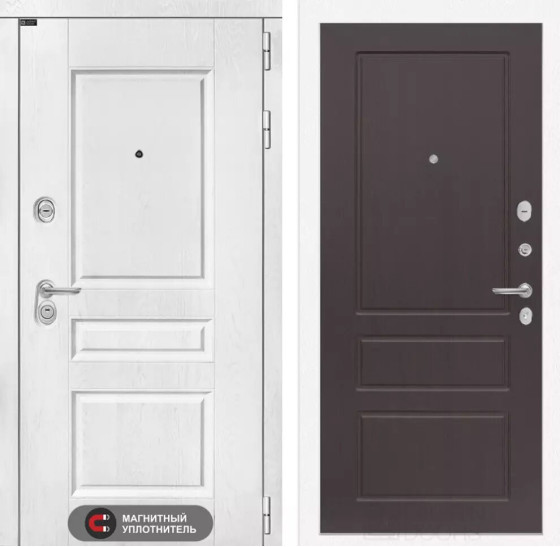 Входная дверь VERSAL 03 - Орех премиум | Классическая MDF панель 16 мм с наличником, цвет 