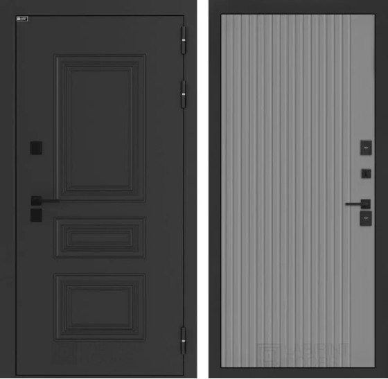 Входная дверь Аляска Лайт 29 - Серый рельеф софт | Металлическая отделка методом давления на полотне