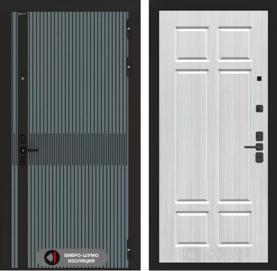 Входная дверь ISSIDA 08 - Кристалл вуд | Фрезерованная МДФ панель 10 мм, цвет 