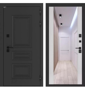 Входная дверь Аляска Лайт с Зеркалом Максимум - Сандал белый