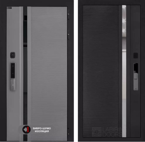 Входная дверь Пиано Смарт 2.0 панель 31 - Черный кварц | Фрезерованная МДФ панель 10 мм, цвет 