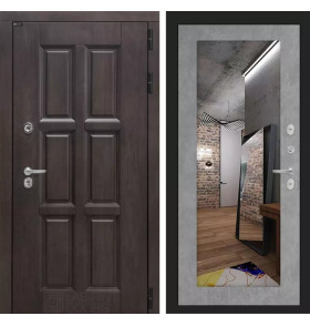 Входная дверь Лондон с зеркалом 18 - Бетон светлый