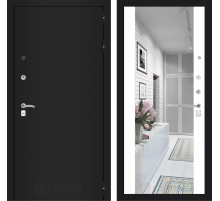 Входная дверь CLASSIC шагрень черная с Зеркалом Максимум - Белый софт