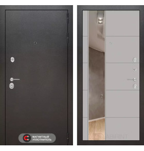 Входная дверь SILVER с Зеркалом 19 - Грей софт