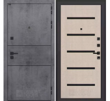 Входная дверь INFINITY 01 - Беленый дуб, стекло черное