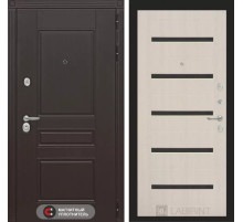 Входная дверь Мегаполис 01 - Беленый дуб, стекло черное