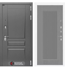 Входная дверь Платинум 30 - Серый рельеф софт