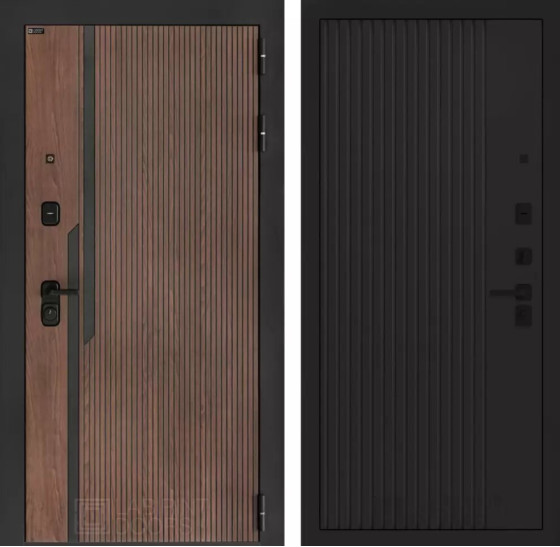 Входная дверь KARMINA 29 - Черный кварц | Фрезерованная МДФ панель 10 мм, цвет 