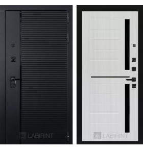 Входная дверь PIANO 02 - Сандал белый, стекло черное