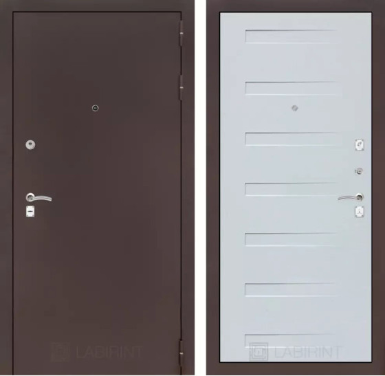 Входная дверь CLASSIC антик медный 14 - Дуб кантри белый горизонтальный | Металл с практичным покрытием 