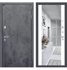 Входная дверь LOFT с Зеркалом Максимум - Белый софт