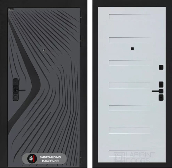 Входная дверь LEOLAB 14 - Дуб кантри белый | Фрезерованная МДФ панель 10 мм, цвет 