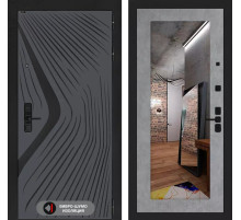 Входная дверь LEOLAB с зеркалом 18 - Бетон светлый