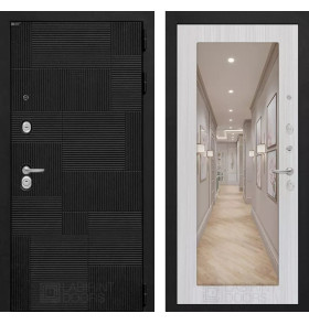 Входная дверь PAZL с зеркалом 18 - Сандал белый