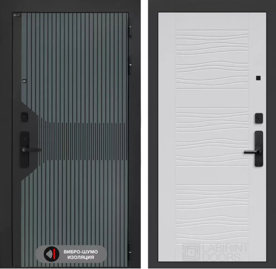 Входная дверь Смартлаб 06 - Белое дерево | Фрезерованная МДФ панель 10 мм, цвет 