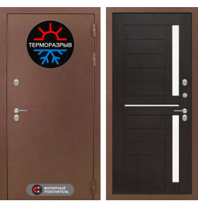 Входная дверь Термо Магнит 02 - Венге, стекло белое