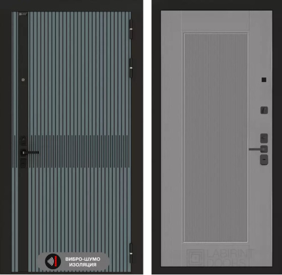 Входная дверь ISSIDA 30 - Серый рельеф софт | Фрезерованная МДФ панель 10 мм, цвет 