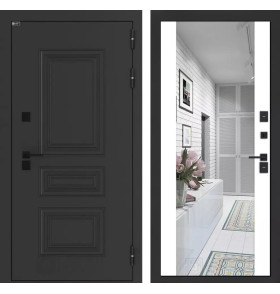 Входная дверь Аляска Лайт с Зеркалом Максимум - Белый софт