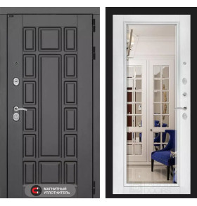 Входная дверь Нью-Йорк с Зеркалом Фацет - Белый софт