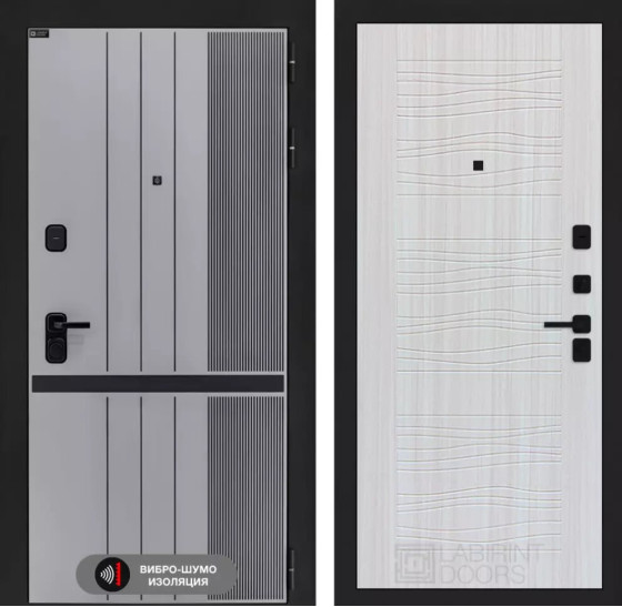 Входная дверь SKYLAB 06 - Сандал белый | Фрезерованная МДФ панель 10 мм, цвет 