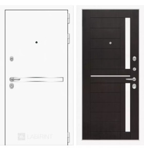 Входная дверь Лайн WHITE 02 - Венге, стекло белое