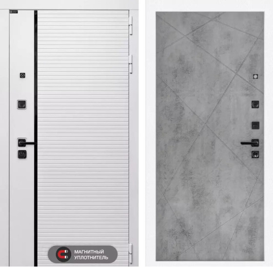 Входная дверь ROYAL 24 - Бетон светлый | Современная MDF панель 10 мм с наличником, цвет 