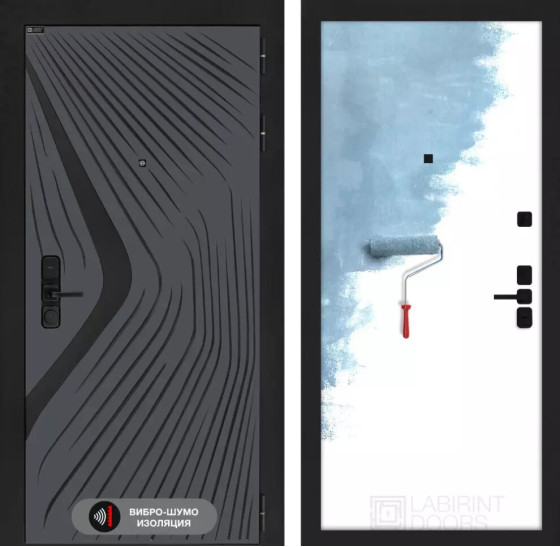 Входная дверь LEOLAB 28 - Грунт под покраску | Фрезерованная МДФ панель 10 мм, цвет 