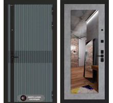 Входная дверь ISSIDA с зеркалом 18 - Бетон светлый