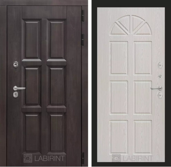 Входная дверь Лондон 15 - Алмон 25 | Влагостойкая MDF панель 16 мм с наличниками, цвет Винорит 