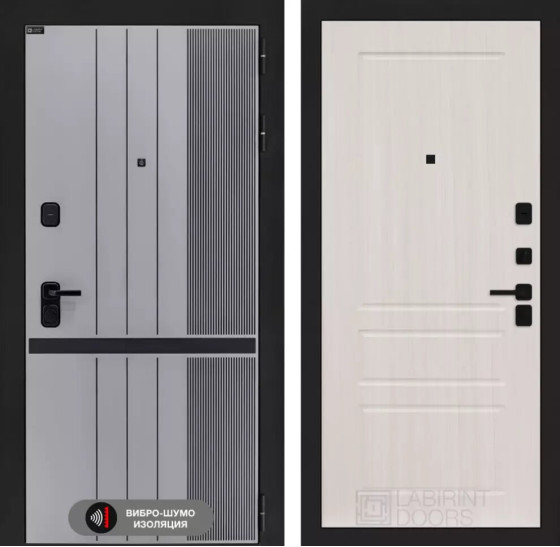 Входная дверь SKYLAB 03 - Сандал белый | Фрезерованная МДФ панель 10 мм, цвет 