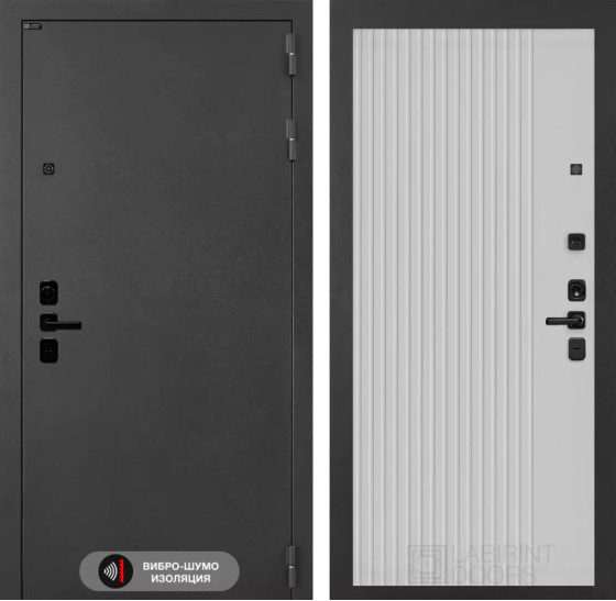 Входная дверь ACUSTICLAB 29 - Белый рельеф софт | Металл с матовым покрытием 