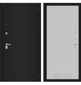 Входная дверь CLASSIC шагрень черная 29 - Белый рельеф софт