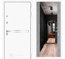 Входная дверь Лайн WHITE с Зеркалом Максимум - Бетон светлый