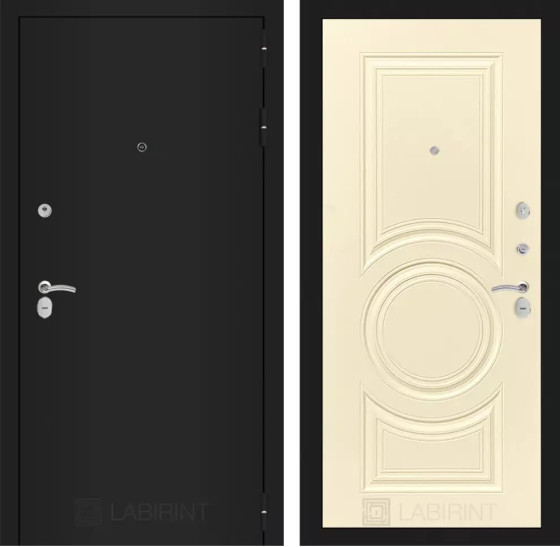 Входная дверь CLASSIC шагрень черная 23 - Шампань софт | Металл с практичным покрытием 