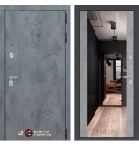 Входная дверь Бетон с зеркалом Максимум - Бетон светлый