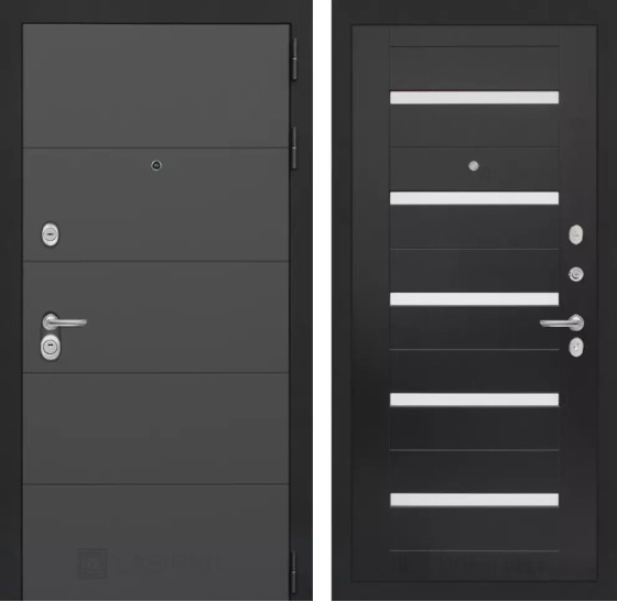 Входная дверь ART 01 - Венге, стекло белое | Современная декоративная MDF панель 10 мм, цвет 