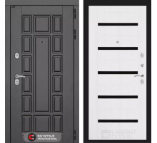 Входная дверь Нью-Йорк 01 - Белое дерево, стекло черное