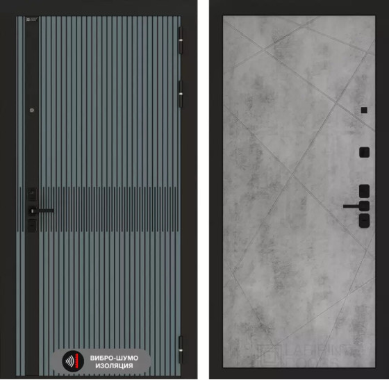 Входная дверь ISSIDA 24 - Бетон светлый | Фрезерованная МДФ панель 10 мм, цвет 