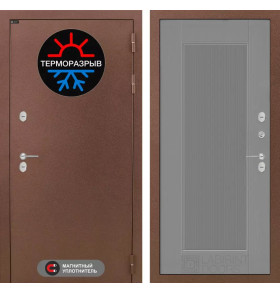 Входная дверь Термо Магнит 30 - Серый рельеф софт