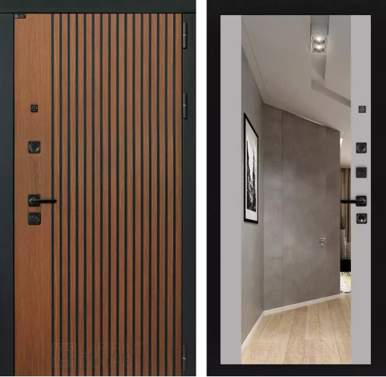 Входная дверь STORM с Зеркалом Максимум - Грей софт | Декоративная МДФ панель 10 мм в цвете 