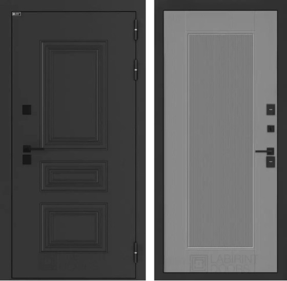 Входная дверь Аляска Лайт 30 - Серый рельеф софт | Металлическая отделка методом давления на полотне