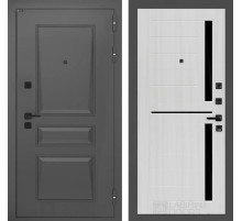 Входная дверь Орлеан 02 - Сандал белый, стекло черное