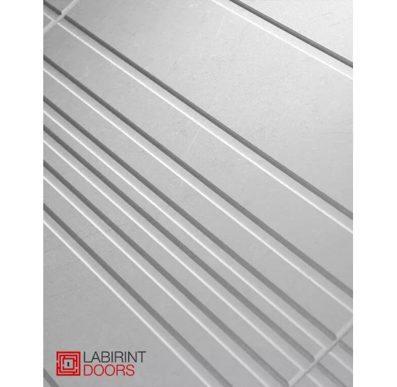 Входная дверь Трендо 02 - Сандал белый, стекло черное | Декоративная MDF панель 10 мм с фрезерованным наличником, цвет 