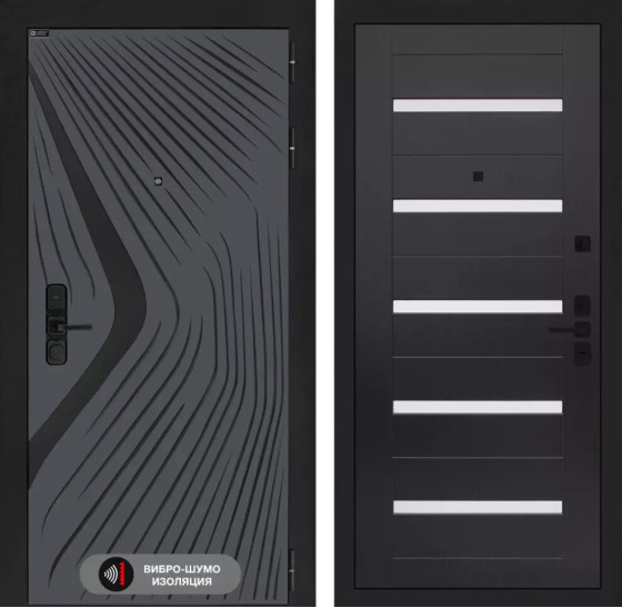 Входная дверь LEOLAB 01 - Венге, стекло белое | Фрезерованная МДФ панель 10 мм, цвет 