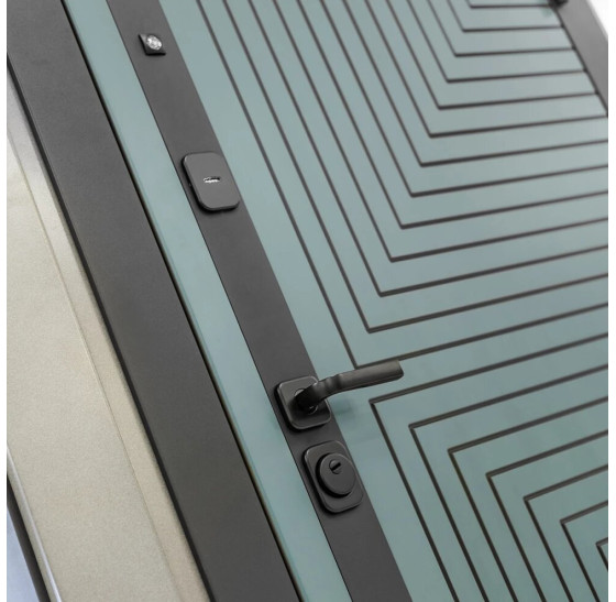 Входная дверь CREDOR с зеркалом Панорама с тонировкой - Черный кварц | Фрезерованная МДФ панель 10 мм, цвет 