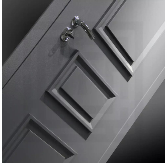 Входная дверь Атлантик 13 - Белый софт | Металлическая отделка 3D филенка