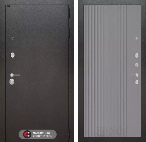 Входная дверь SILVER 29 - Серый рельеф софт | Металл с покрытием 